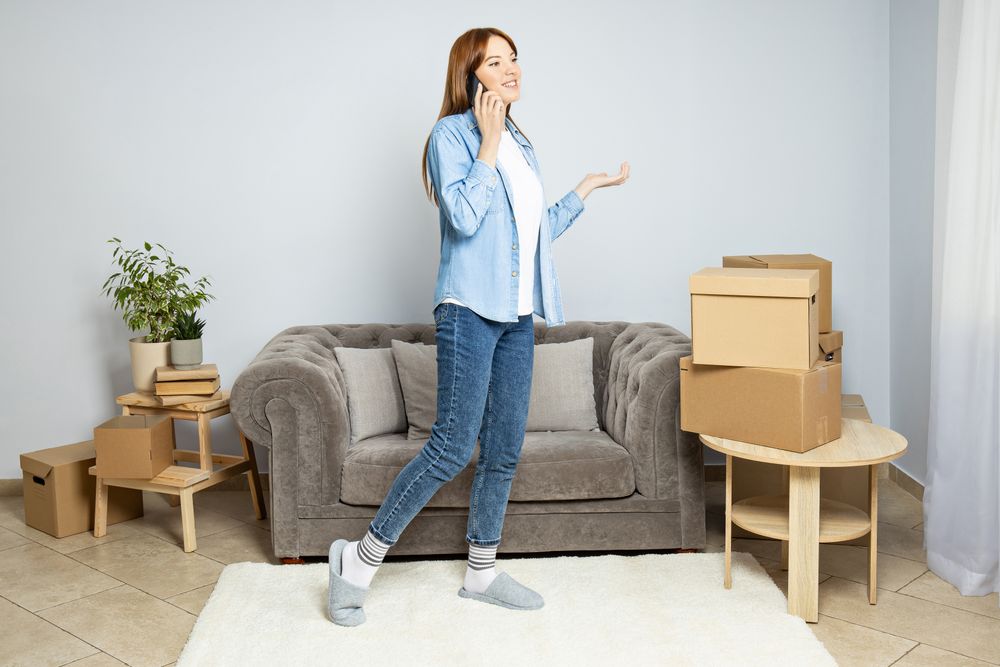 Concept of move with a young woman