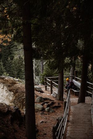 Man sitting at beautiful landscape