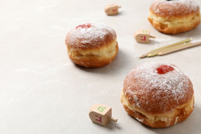 Concept of Jewish holiday, Hanukkah, space for text