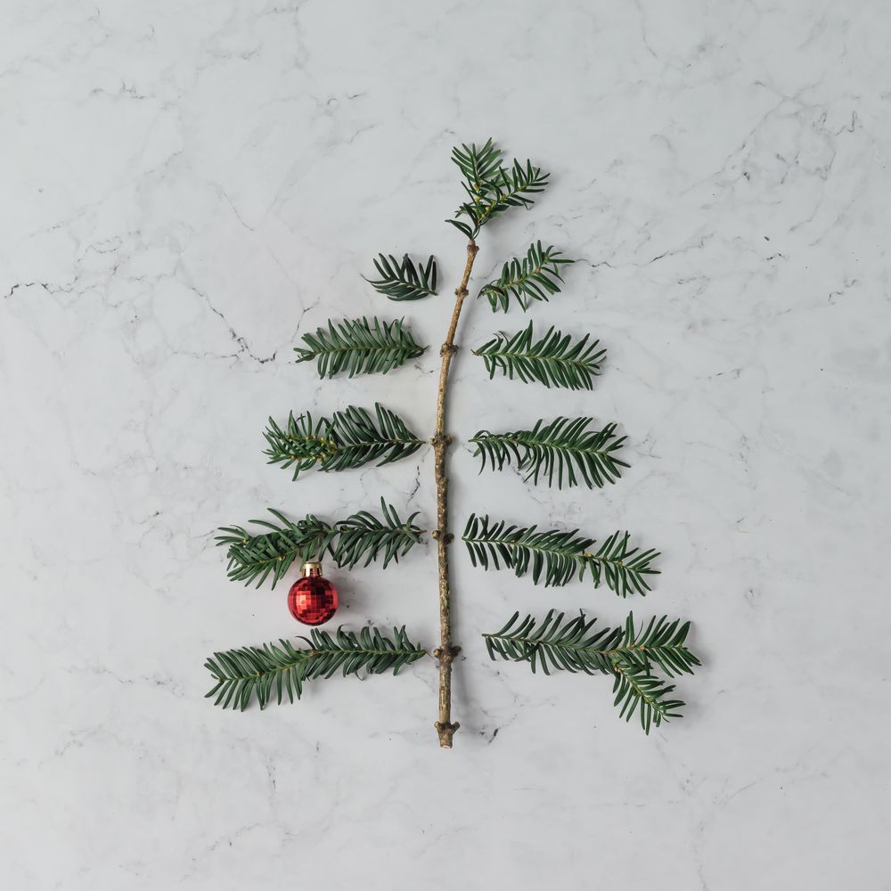 Christmas tree made of winter foliage