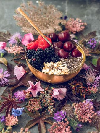Bowl with muesli and berries