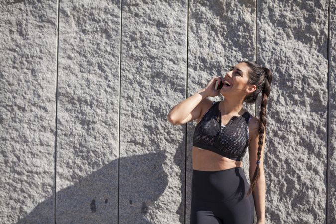 brunette woman running