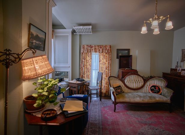 Recreated vintage apartment interior at Margaret Mitchell Museum