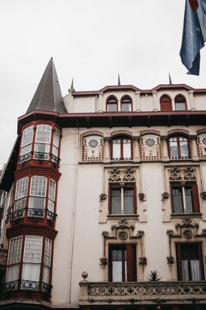 Ornamental facade of old building