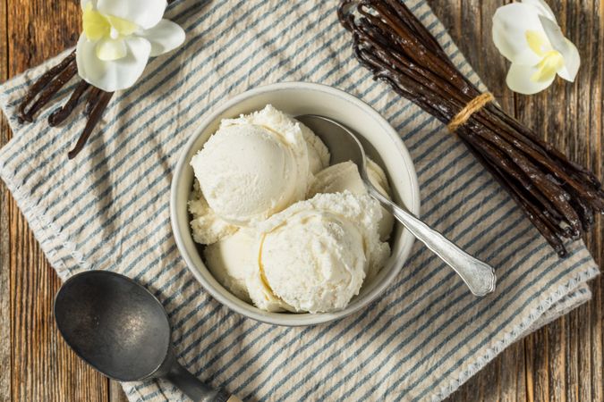 Sweet Homemade Vanilla Bean Ice Cream Gelato