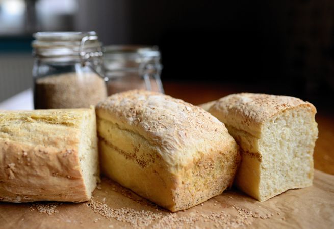 Fresh loaves of bread