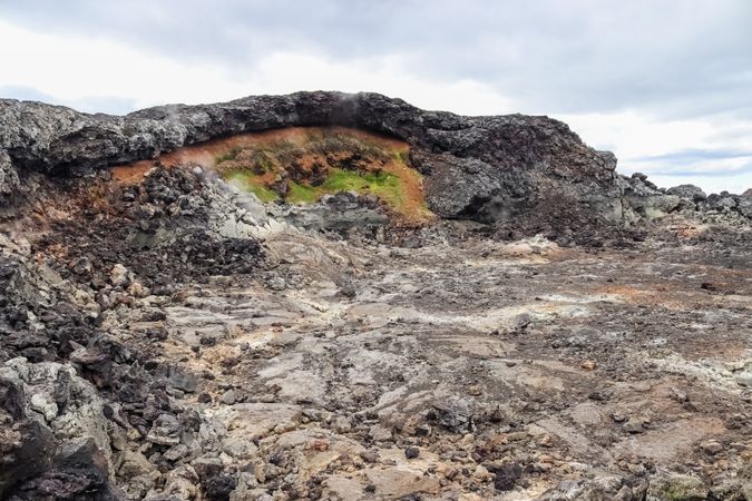 Rocky area with a hole in it