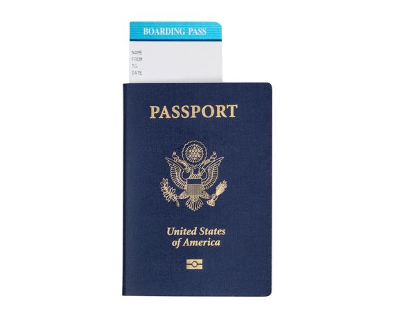 United States Passport on plain background