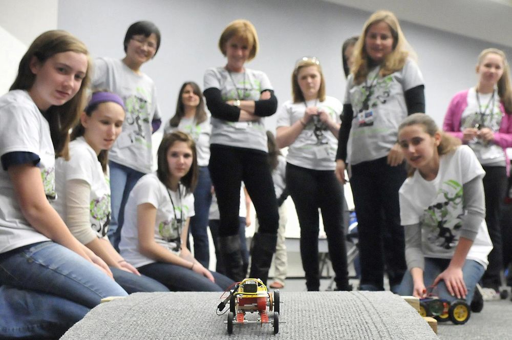 Lemont, IL - USA, February 2012: Group of female engineering students at Argonne National Laboratory