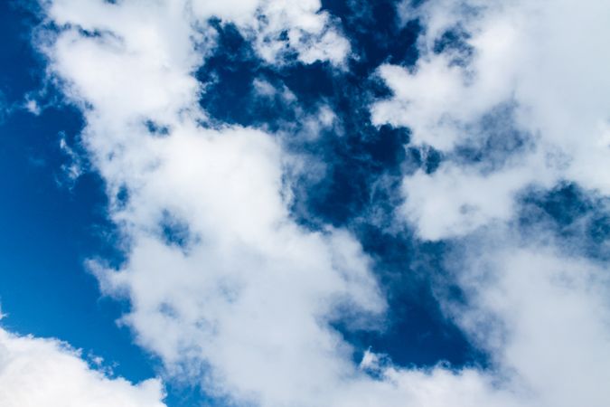 Rounded clouds in blue sky in Pakistan national park