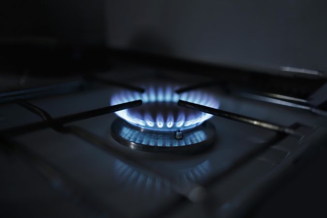 Blue flame to cook on gas range
