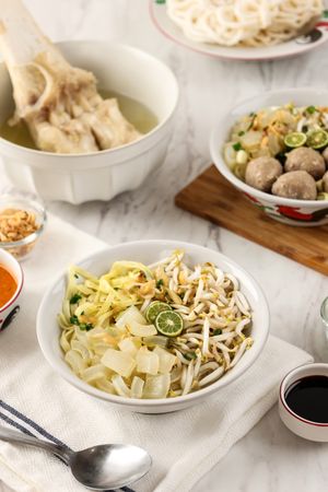 Mie Kocok Bandung. Traditional Sundanese Dish of Beef Noodle Soup from Bandung