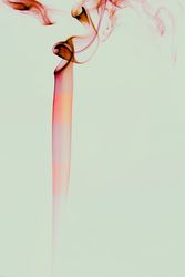 Swirls of bright red fume