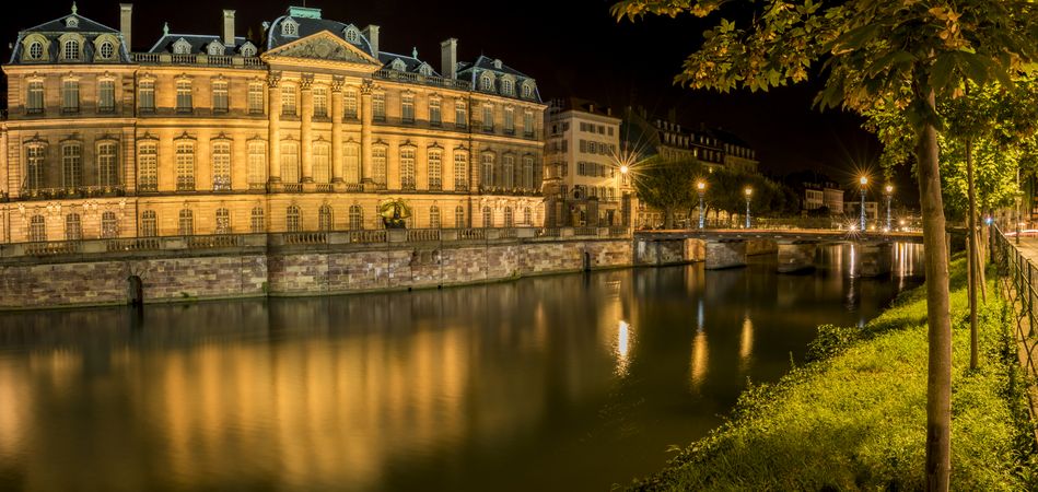 City night panorama in Strasbourg France