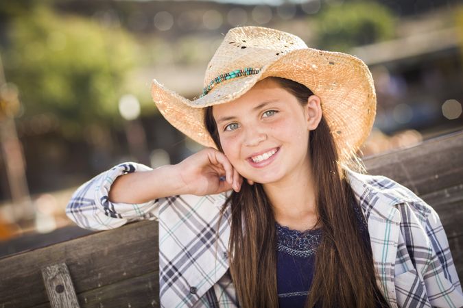 Preteen Girl Portrait at the Pumpkin Patch