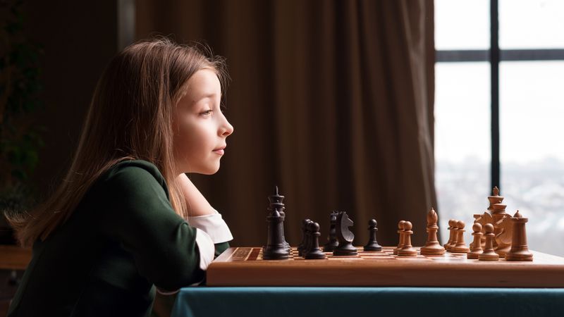 Chess player schoolgirl