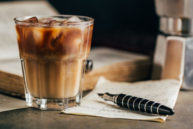 Cold espresso coffee glass