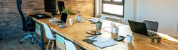 Interior of industrial style coworking office