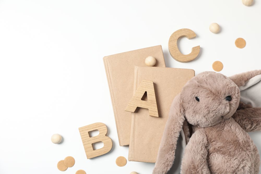 Concept of baby book, space for text