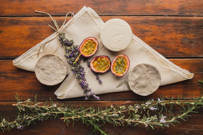 Natural soaps on the table