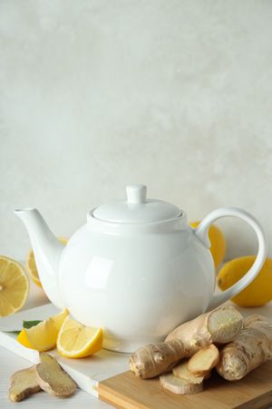 Cold treatment, healthcare concept - tea with ginger
