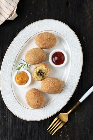 Top View Potato Croquettes
