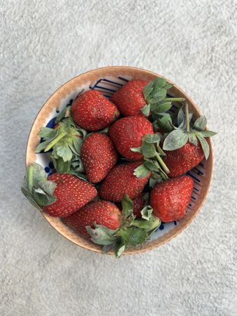 Full of strawberry in a bowl