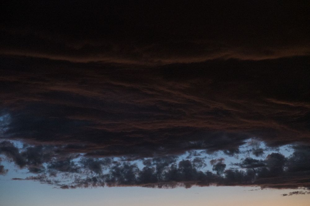 Grey storm clouds in the evening sky