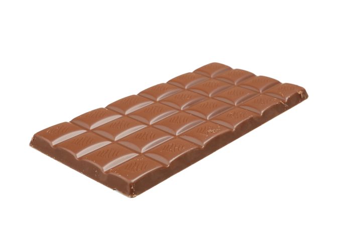 Tasty chocolate bar isolated on blank background