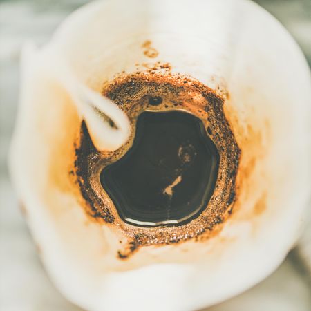 Close up of pour over coffee
