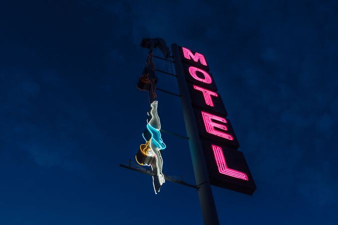 Neon “diver” sign for Starlight Motel in Mesa, Arizona