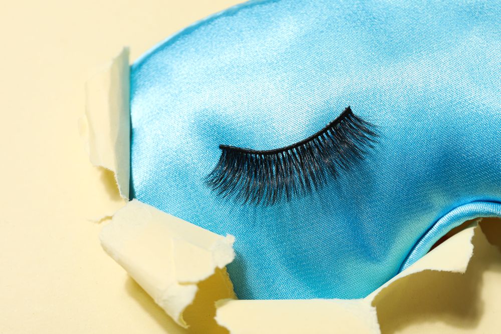 False eyelashes, concept of different makeup accessories