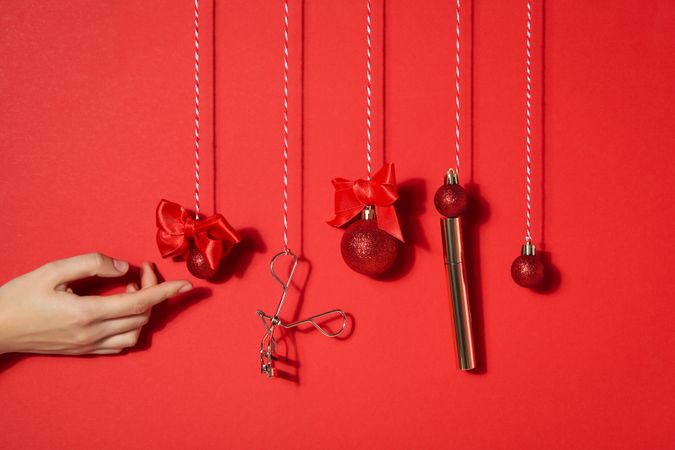 Concept of different cosmetics, different winter cosmetics