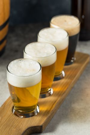 Boozy Refreshing Cold Craft Beer Flight