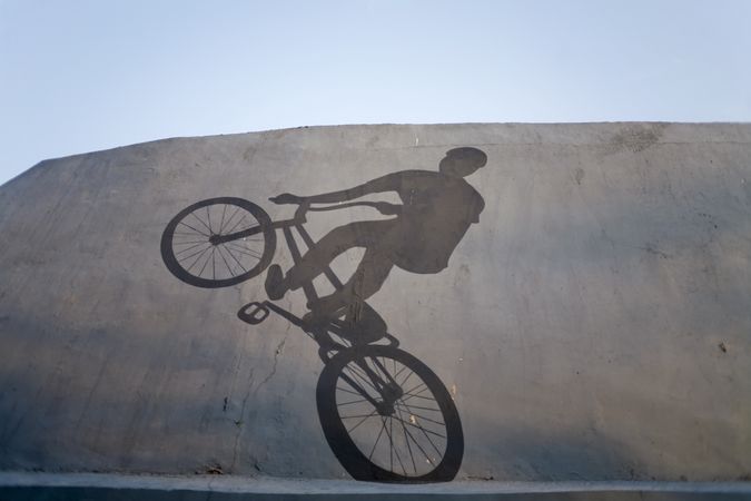 Shadow of cyclist