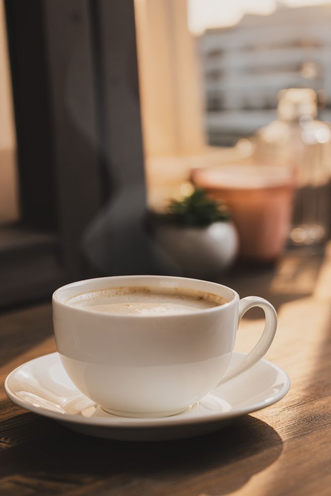 Sunset City View with Coffee