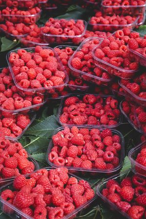 street market of assortment of fresh fruits and vegetables