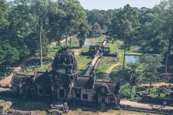 Garden around ancient temple complex
