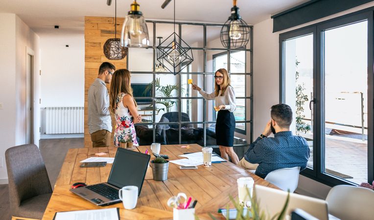 Female manager talking in a business meeting