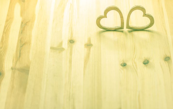 Wooden shaped hearts