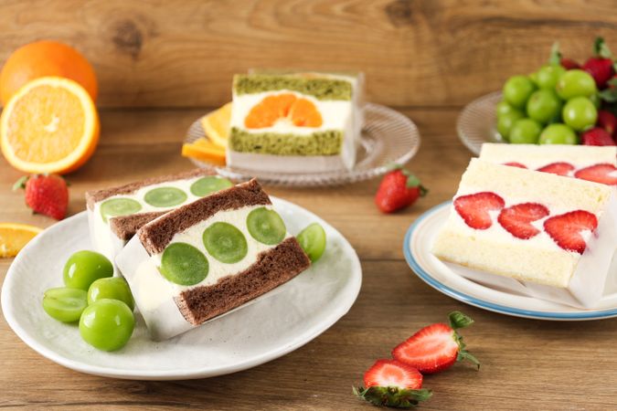 Japanese Furutsu Sando with Shone Muscat Green Grapes