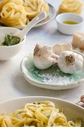 Fresh garlic and ingredients for Italian dish