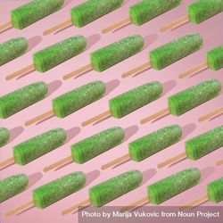 Rows Of Green Ice Pop On Pink Background With Shadow - Free Photo ...