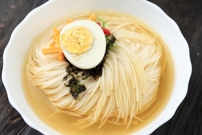 Close Up Cold Buckwheat Noodles
