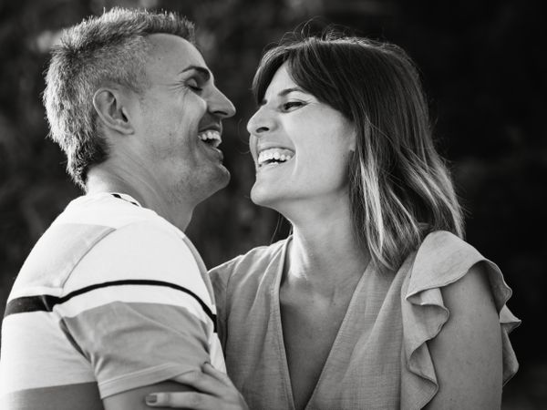 Happy couple looking at each other