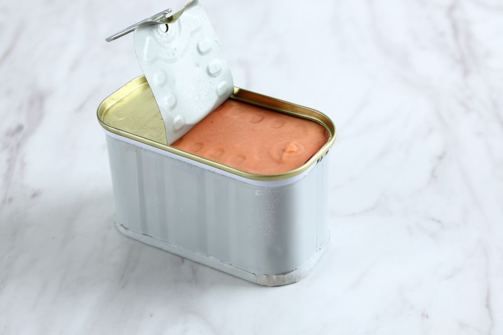 Luncheon Spam Ham Beef Corned on Tin Can,
