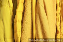 Close up of yellow clothes, Pantone color of the year 2021 5wVZ60