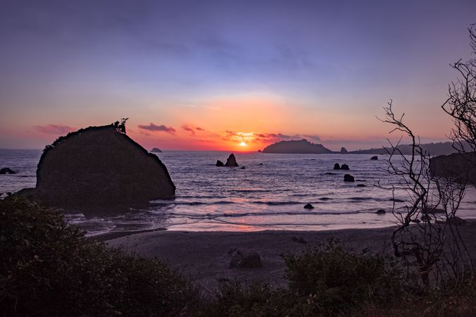 Sunset at Honda beach in Northern California