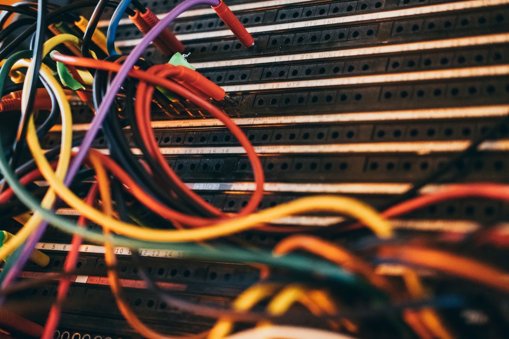 Sound stereo cables in a studio