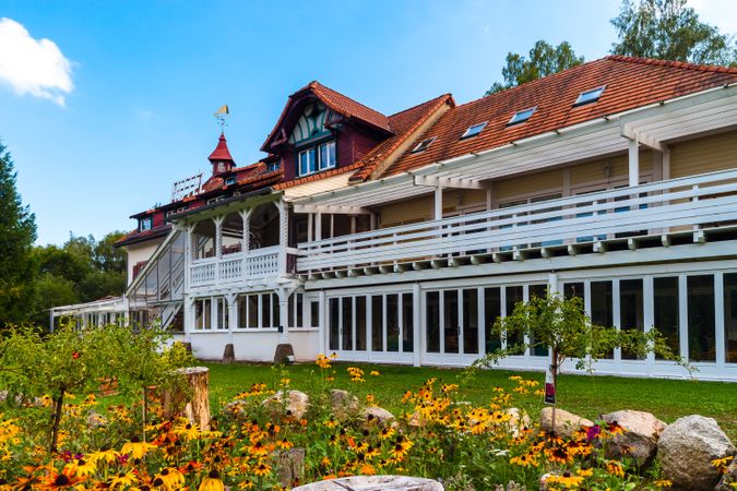 Old hotel in the Vosges mountains. Empty hotel.